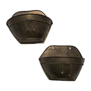 Vintage Brass Wall Hanging Planter with Rope Detail Set of 2